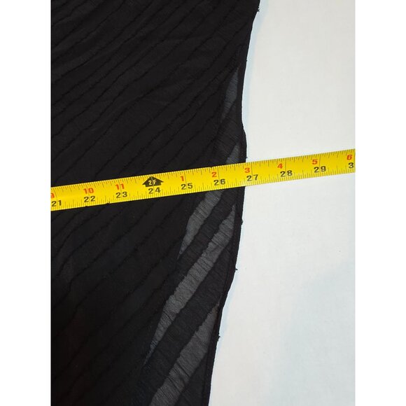 Black Sheer Overlay Asymmetrical Top With Necklace Accent Size 2X NY Collection - Picture 16 of 16